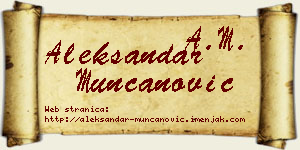 Aleksandar Munćanović vizit kartica